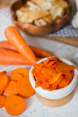 grated carrots in a bowl