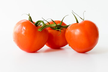 tomatoes on a white background