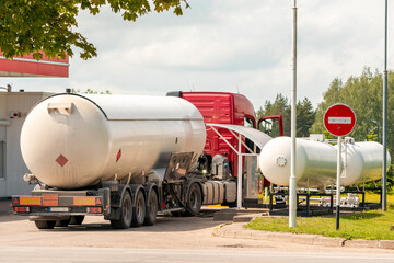 Truck with a tank for propane or other fuel