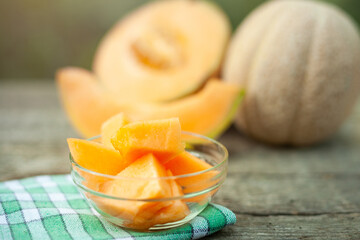 Fresh melon cubes