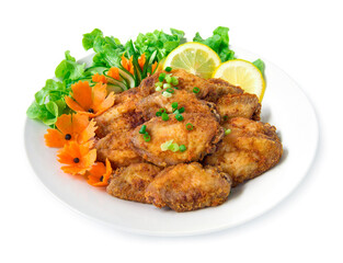 Fried Chicken with salt topped onion spring Thai fusion