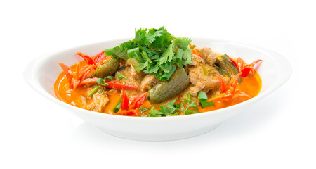Red curry pork with coconut milk (Kang phed muu) Thaifood