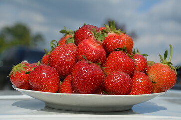 Truskawka Polska , Bez nawozów ,Ekologiczna truskawka ,Truskawka słodka ,strawbery, owoc, jedzenie, czerwień, swiezy, jagoda, strawbery, dojrzałe, słodki, zdrowa, deser,  zdrowa ekologia ,naturalna ,