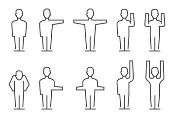 Verschiedene Gesten von Menschen Icons