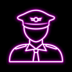 Capitan icon. Glowing sign logo vector