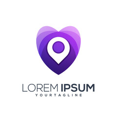 awesome location sign love gradient logo