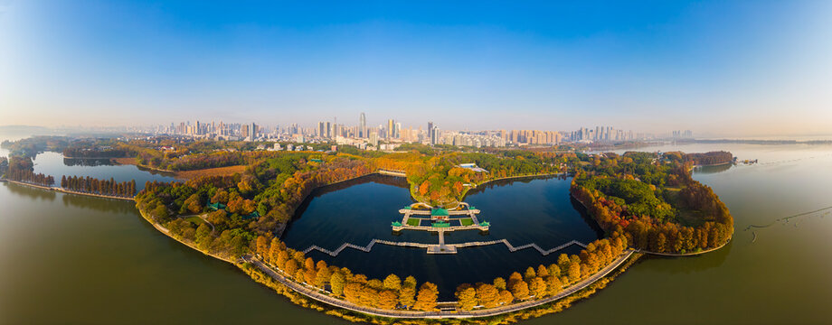 Hubei Wuhan East Lake Scenic Area Late Autumn Aerial Photography Scenery