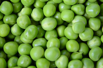 Fresh Sweet Green Peas, Healthy Eating Concept, Top View.