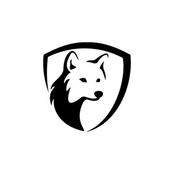 Wolf Abstract template logo design. simple flat style.