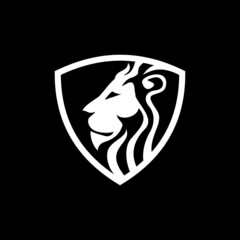 Lion Head logo, Vector Illustration, simple flat style for your company logo