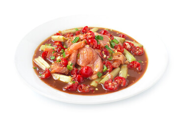 Spicy Salmon Salad with Lotus Stem