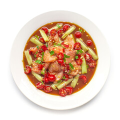 Spicy Salmon Salad with Lotus Stem