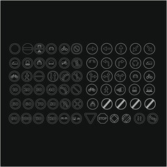 traffic signs icons. illustration for web and mobile design.