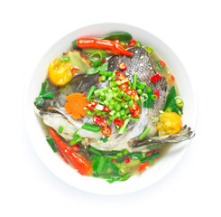 Thai Spicy Salmon Soup Hot chili Thai spicy food