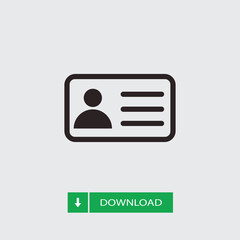 Id card vector icon, simple sign for web site and mobile app.