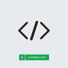 Coding vector icon, simple sign for web site and mobile app.