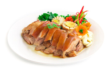 Stewed pork leg without rice and egg in Brown sweet