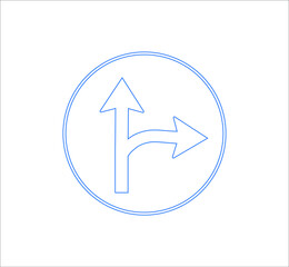 Single directions traffic signs icons. illustration for web and mobile design.