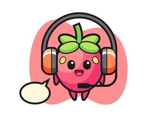 Strawberry cartoon as a customer cervice