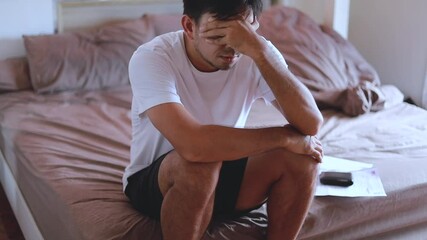 Asian man people are stressed.