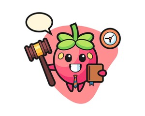 Strawberry cartoon as a judge