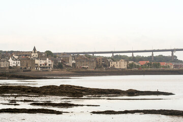 Edinburgh, Scotland. The Forth Road Bridge, a suspension bridge opened in 1964