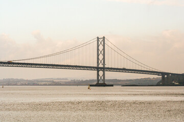 Edinburgh, Scotland. The Forth Road Bridge, a suspension bridge opened in 1964