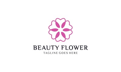 Creative and simple flower for logo design vector editable	
