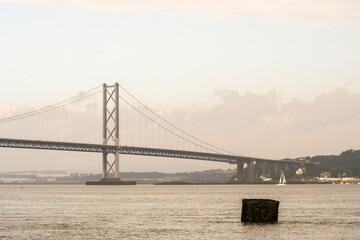 Edinburgh, Scotland. The Forth Road Bridge, a suspension bridge opened in 1964