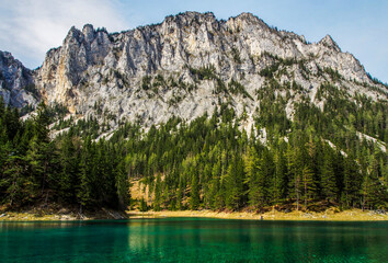 The Green Waters Of The Gruener See In Austria in the Alps