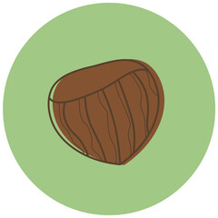 Flat illustration of hazelnut vector icon