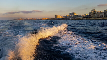 Sunset ride by the Sliema shore, Malta