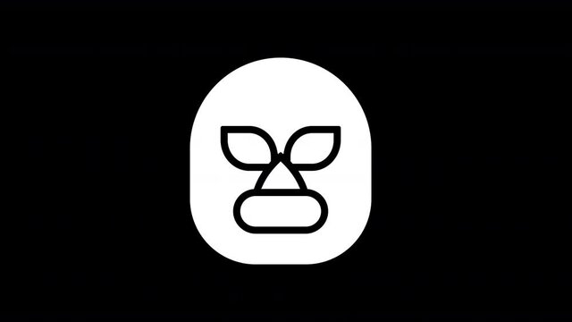 From the Glitch effect arises luchador symbol. Then the TV turns off. Alpha channel Premultiplied - Matted with color black