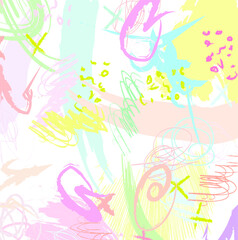 Abstract colorful  paint brush and  scribble lines pattern background. colorful  nice brush strokes and hand drawn background.  beautiful grunge and stripes  background. cute kids sketch drawing