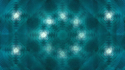 Bright turquoise background with abstract pattern