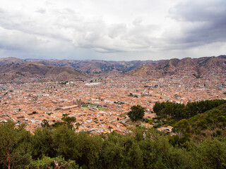 Fototapeta na wymiar View of city centre of Cusco Peru, South America
