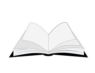 Vector flat icon of an open book (notebook, diary) isolated on a white background.