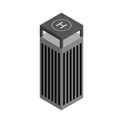 Vector isometric building set illustration on background white. modern city architecture set isometric metropolis. sign downtown isolated emblem
