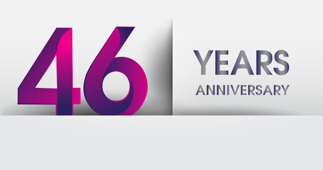 46th years Anniversary celebration logo, flat design isolated on white background, vector elements for banner, invitation card and birthday party.