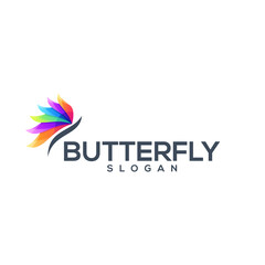 awesome butterfly color logo
