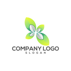 awesome leaf gradient logo