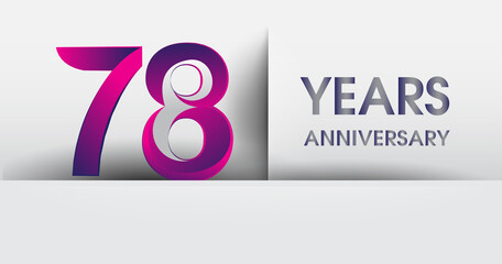 78th years Anniversary celebration logo, flat design isolated on white background, vector elements for banner, invitation card and birthday party.