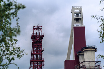 old shaft of steel on old coal mine called Schlaegel Eisen in HERTEN, GERMANY
