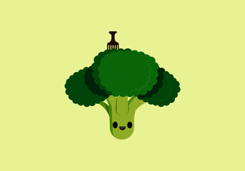 vector illustration of a broccoli