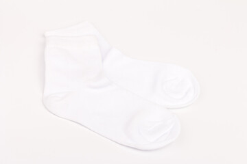 White cotton socks isolated on white background