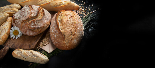 Fresh bread and buns
