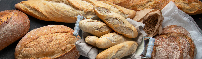 Fresh bread and buns