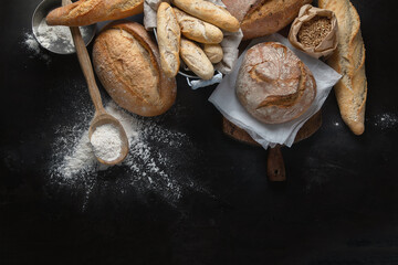 Fresh bread and buns