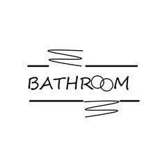 Lettering Bathroom in English Sign eps ten
