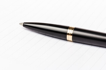 Parker pen on white background. Business concept